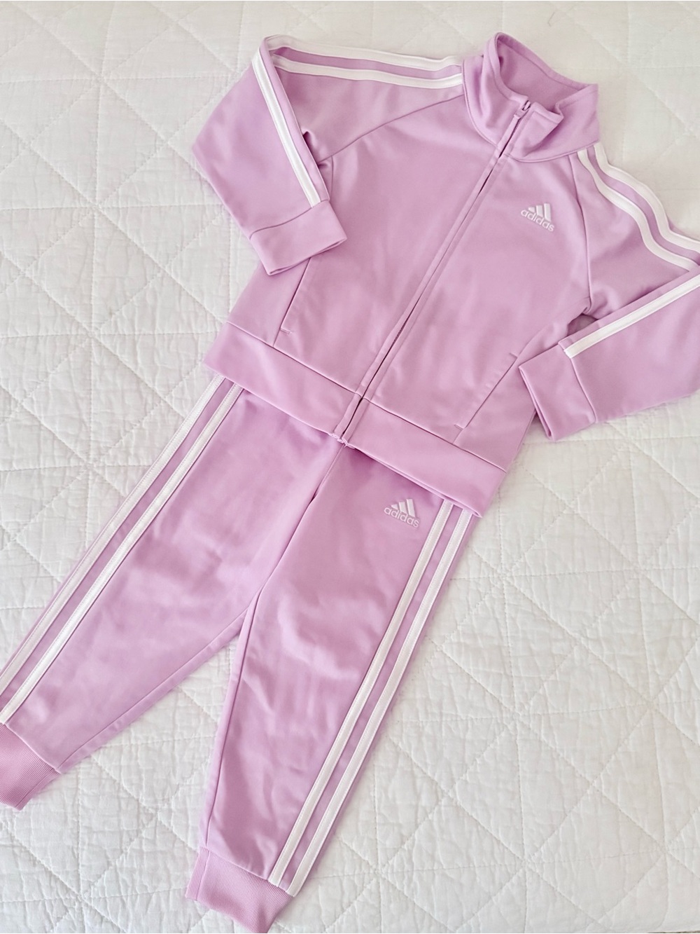 NEW 3T Adidas Pink Kids Track Jacket & Pants Matching Set NWOT